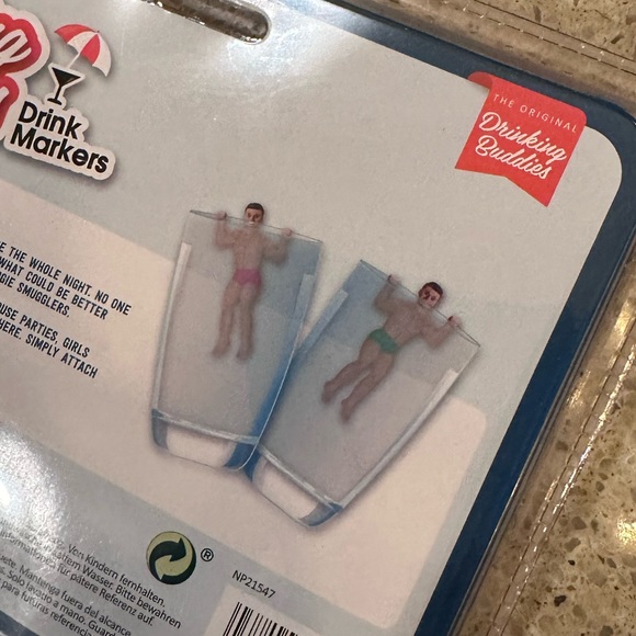 Drinking Buddies Beer Cocktail Wine Glass Male Novelty Charm Markers  (2)New NWP - Picture 11 of 15